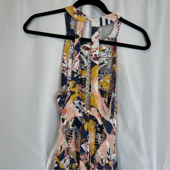 Womens Dress Small? Floral Printed Halter Cinch Waist A Line Dress - Picture 16 of 16